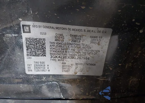 2019 GMC Terrain Slt z USA, uszkodzony, nr VIN 3GKALVEX7KL267984